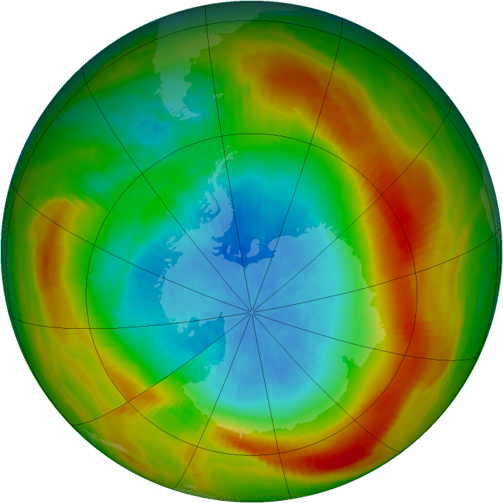 Antarctic ozone map for 16 October 1981